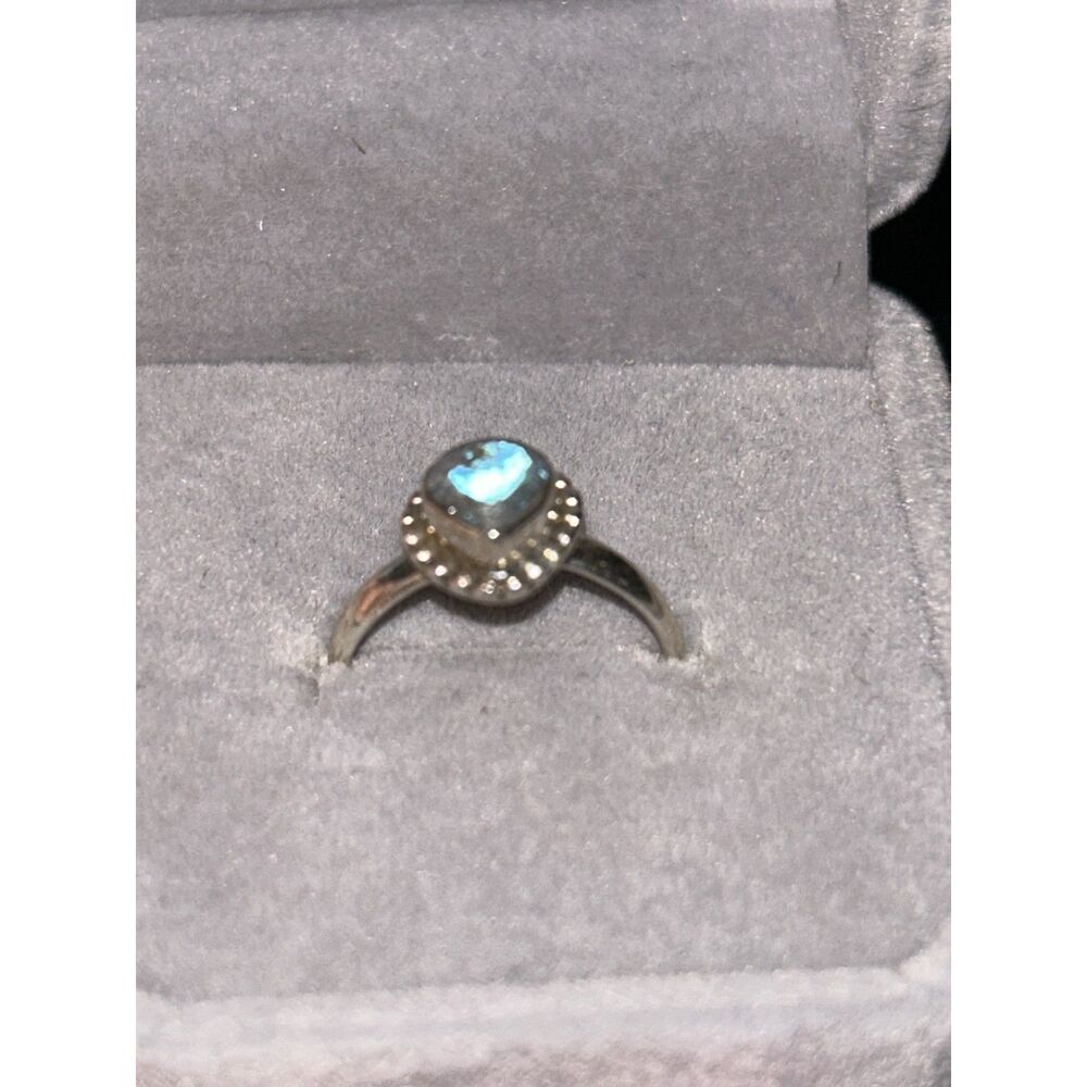 Flashy Sterling Silver 925 Labradorite Ring Sz 6